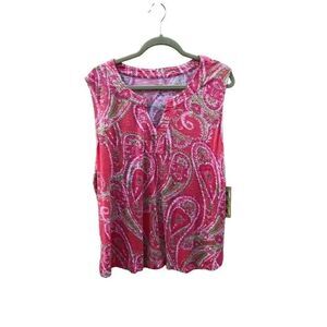 Palm Grove Petite Size PXL Paisley Summer Style With Great Details NWT